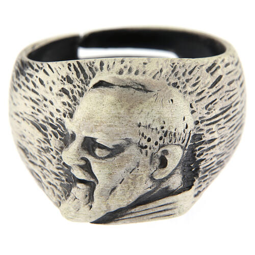 Padre Pio ring in 925 silver, adjustable 2