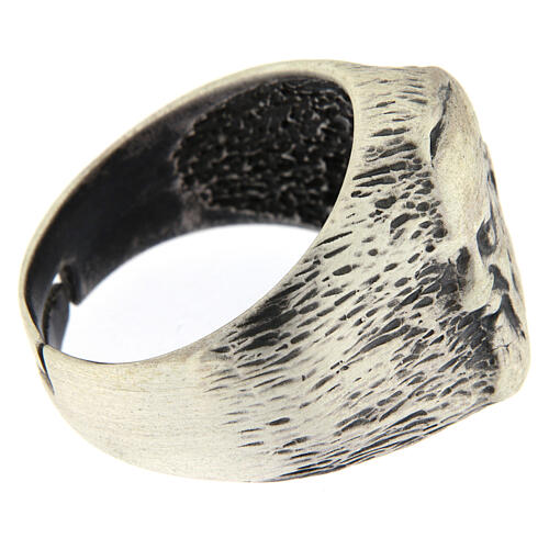 Padre Pio ring in 925 silver, adjustable 3