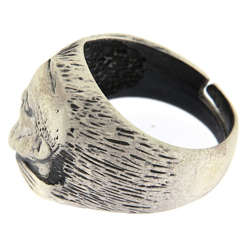Padre Pio ring in 925 silver, adjustable 4