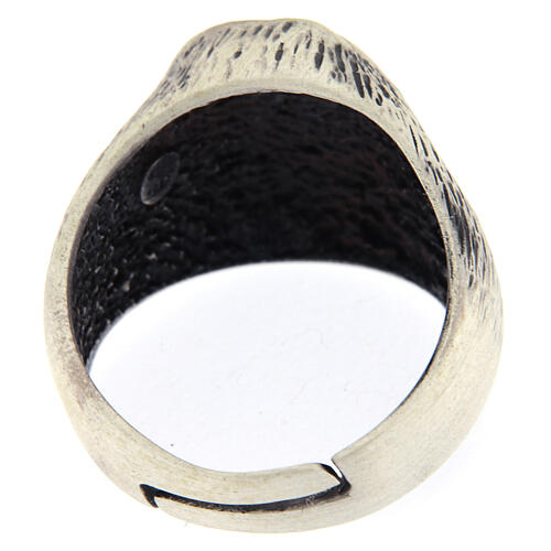 Padre Pio ring in 925 silver, adjustable 5