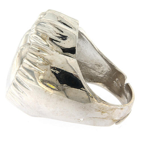 Ring mit Votivherz aus poliertem Silber 925, 20 mm 4