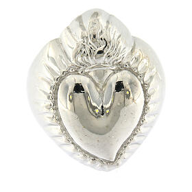 Anel coração votivo prata 925 polida 20 mm