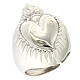 Votive heart ring in polished 925 silver 20 mm s1