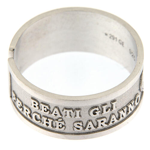 Prayer ring, Blessed are those who mourn, 925 silver, adjustable size 3