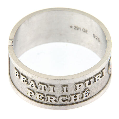 Ring Blessed are the Pure of Heart 925 silver adjustable 4