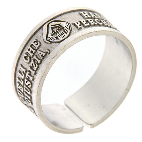 Band ring, Beatitudes of hunger and thirst for righteousness, 925 silver 1