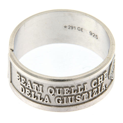 Band ring, Beatitudes of hunger and thirst for righteousness, 925 silver 3