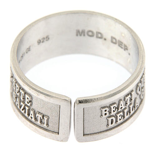 Band ring, Beatitudes of hunger and thirst for righteousness, 925 silver 4