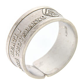Prayer ring, 925 silver Blessed are the Merciful, adjustable size
