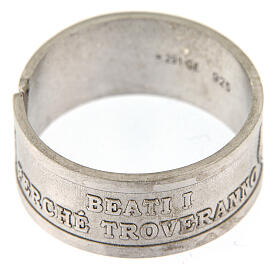 Prayer ring, 925 silver Blessed are the Merciful, adjustable size