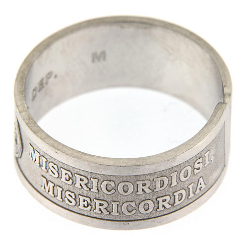 Prayer ring, 925 silver Blessed are the Merciful, adjustable size 3