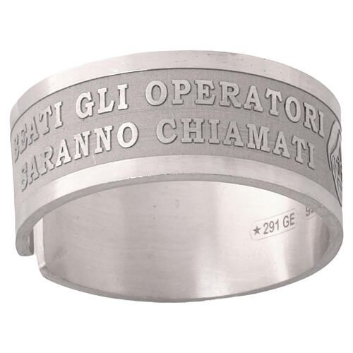 "Gesegnet sind die Friedensstifter" Ring aus Silber 925 mit Öffnung 3