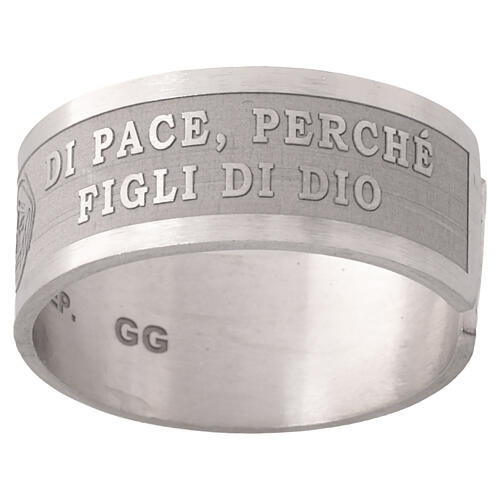 "Gesegnet sind die Friedensstifter" Ring aus Silber 925 mit Öffnung 4