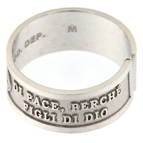 Ring of 925 silver, Blessed are the peacemakers, open back 3