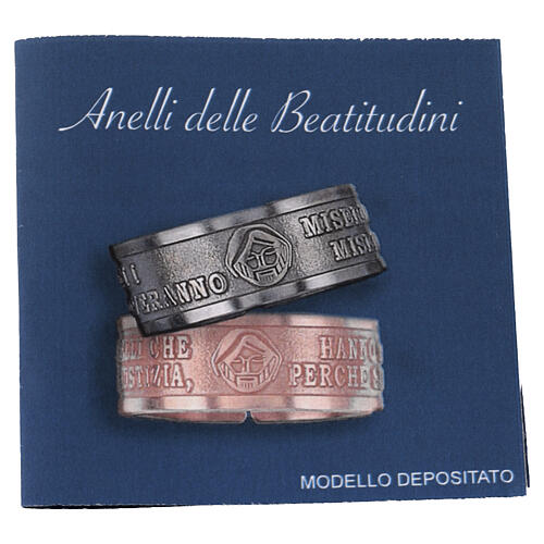 Ring of 925 silver, Blessed are the peacemakers, open back 6