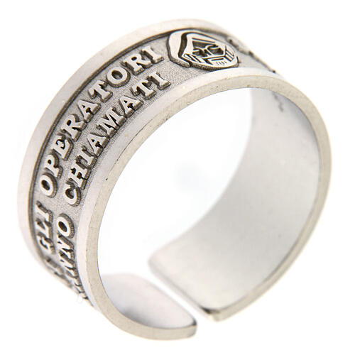 925 silver ring Blessed are the Peacemakers with open back 1