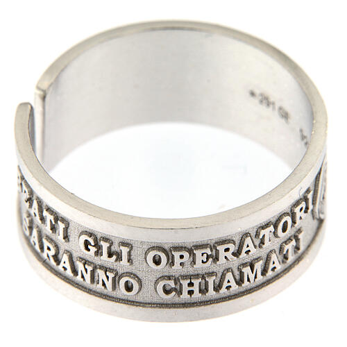 925 silver ring Blessed are the Peacemakers with open back 2