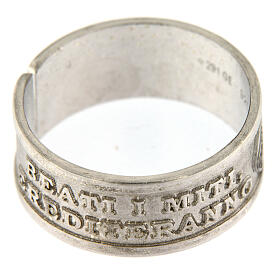 Ring of 925 silver, Blessed are the meek, open back