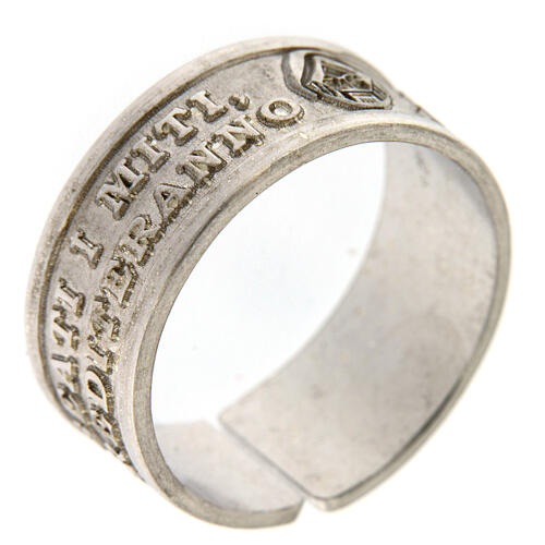 Ring Blessed are the meek 925 silver adjustable open back 1