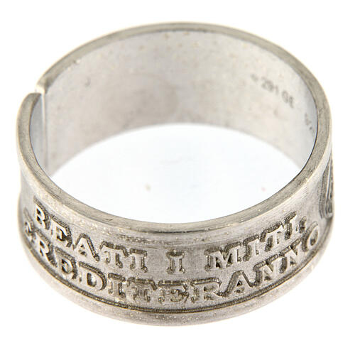 Ring Blessed are the meek 925 silver adjustable open back 2