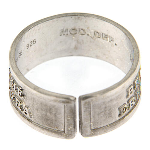 Ring Blessed are the meek 925 silver adjustable open back 4
