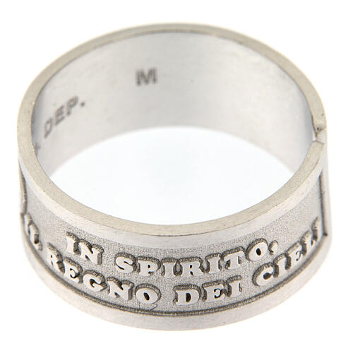 Ring of 925 silver, Blessed are the poor in spirit, open back 2