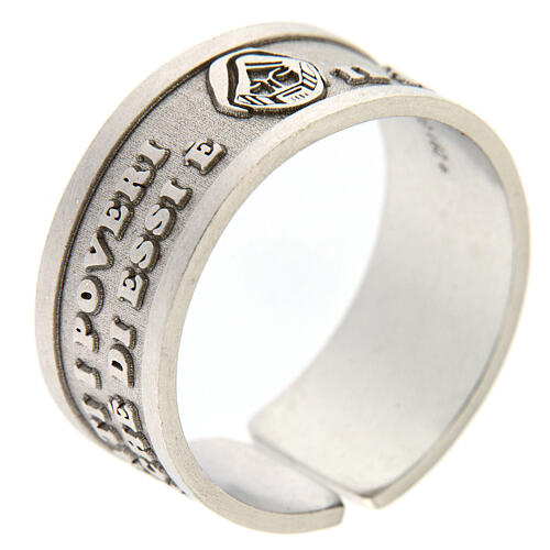 925 silver ring Blessed are the Poor in Spirit open back 1
