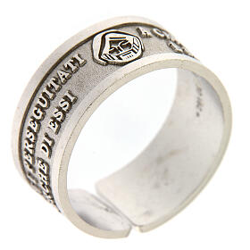 Prayer ring of 925 silver, Blessed are those who are persecuted, open back