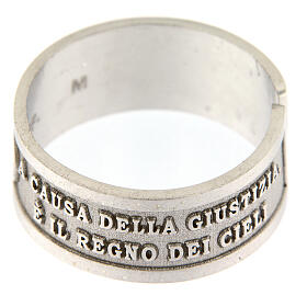 Prayer ring of 925 silver, Blessed are those who are persecuted, open back
