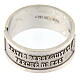 Prayer ring of 925 silver, Blessed are those who are persecuted, open back s3