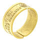 "Gesegnet sind die Bedrängten" offener Ring aus goldfarbigem Sterlingsilber s1