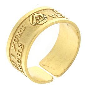 Prayer ring, Blessed are the Pure in Heart, gold plated 925 silver