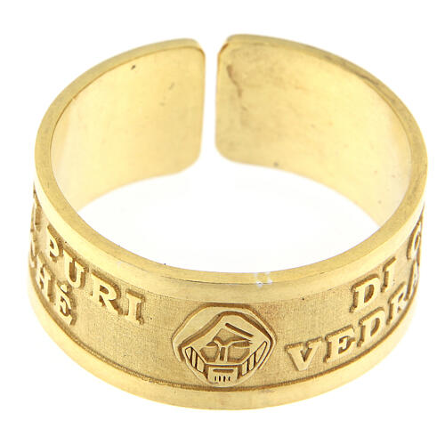 Prayer ring, Blessed are the Pure in Heart, gold plated 925 silver 2