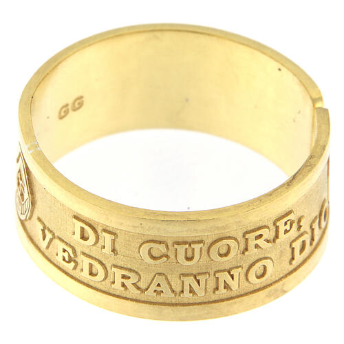 Prayer ring, Blessed are the Pure in Heart, gold plated 925 silver 3