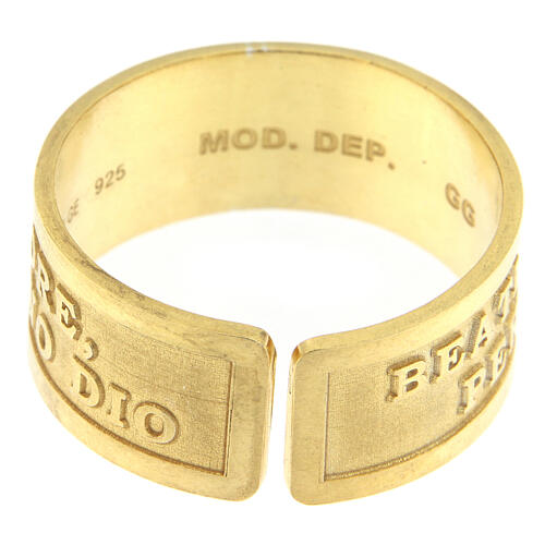 Prayer ring, Blessed are the Pure in Heart, gold plated 925 silver 5