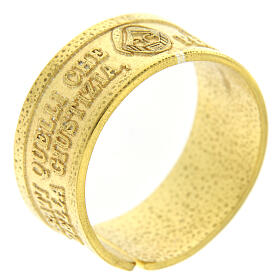Prayer ring, Beatitudes of hungry and thirst for righteousness, gold plated 925 silver