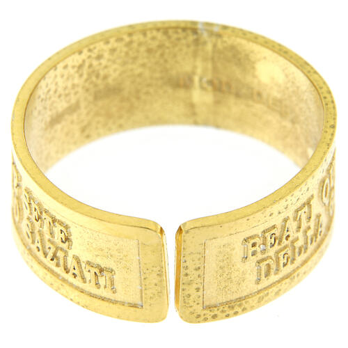 Prayer ring, Beatitudes of hungry and thirst for righteousness, gold plated 925 silver 4