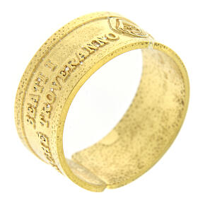 Band adjustable ring, gold plated 925 silver, Blessed are the Merciful