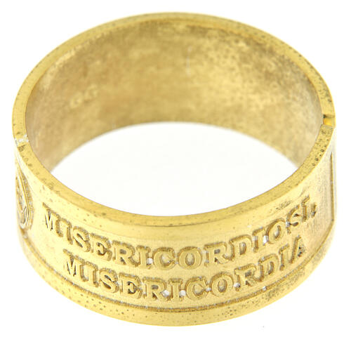Band adjustable ring, gold plated 925 silver, Blessed are the Merciful 2