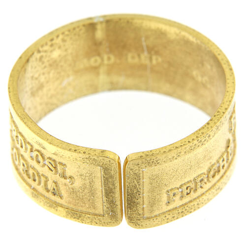 Band adjustable ring, gold plated 925 silver, Blessed are the Merciful 4