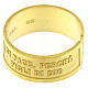 Ring of gold plated 925 silver, Blessed are the peacemakers, adjustable size s3