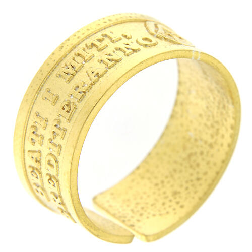 Verstellbarer "Gesegnet sind die Mythen" Ring aus vergoldetem Silber 925 1