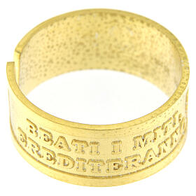 Ring of gold plated 925 silver, Blessed are the meek, open back