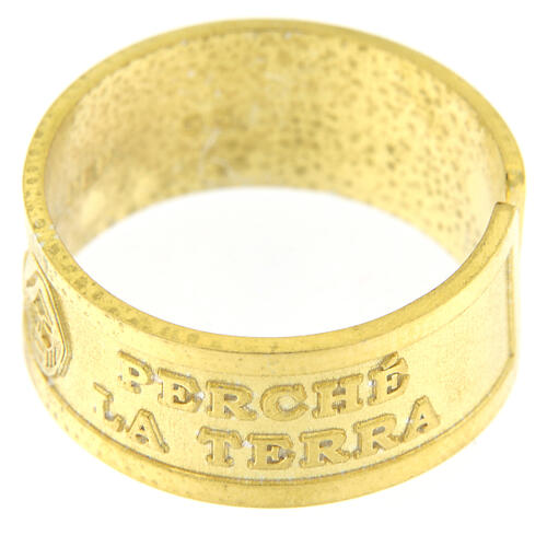 Ring of gold plated 925 silver, Blessed are the meek, open back 3