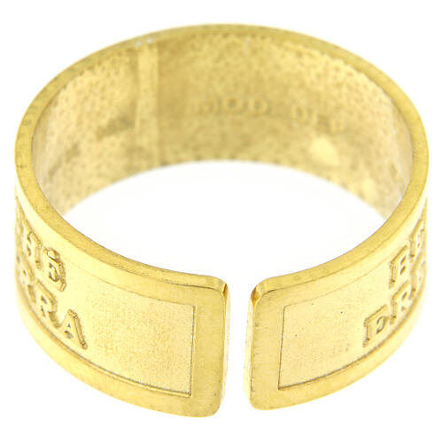 Ring of gold plated 925 silver, Blessed are the meek, open back 4