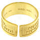 "Selig sind die Armen im Geiste" verstellbarer vergoldeter Ring aus Silber 925 s4