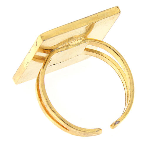 Ring vergoldet und verstellbar Marienerscheinung, türkis 3