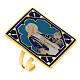 Gold plated ring, enamelled Miraculous Medal s1