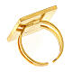 Gold plated ring of Virgin with Child, orange enamel s3