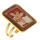 Gold plated ring, Angel on orange background s1
